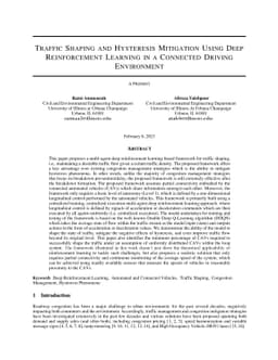 Traffic Shaping and Hysteresis Mitigation Using Deep Reinforcement
  Learning in a Connected Driving Environment