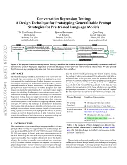 Conversation Regression Testing: A Design Technique for Prototyping
  Generalizable Prompt Strategies for Pre-trained Language Models