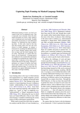 Capturing Topic Framing via Masked Language Modeling