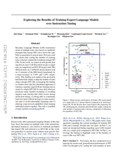 Exploring the Benefits of Training Expert Language Models over
  Instruction Tuning