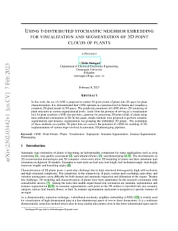 Using t-distributed stochastic neighbor embedding for visualization and
  segmentation of 3D point clouds of plants