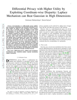 Differential Privacy with Higher Utility by Exploiting Coordinate-wise Disparity: Laplace Mechanism Can Beat Gaussian in High Dimensions
