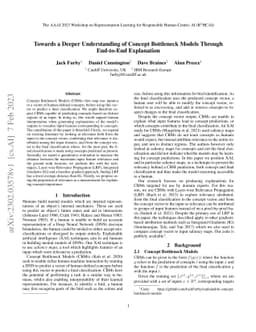 Towards a Deeper Understanding of Concept Bottleneck Models Through
  End-to-End Explanation