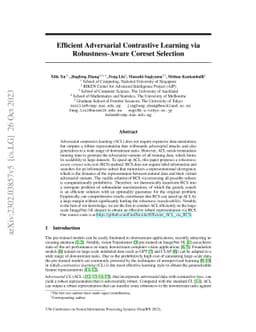 Efficient Adversarial Contrastive Learning via Robustness-Aware Coreset
  Selection
