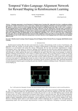 Temporal Video-Language Alignment Network for Reward Shaping in
  Reinforcement Learning