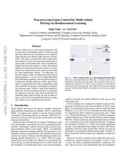 Non-zero-sum Game Control for Multi-vehicle Driving via Reinforcement
  Learning