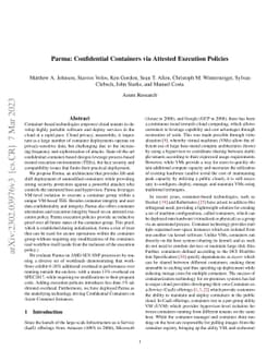 Parma: Confidential Containers via Attested Execution Policies
