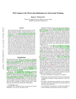 WAT: Improve the Worst-class Robustness in Adversarial Training