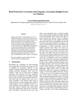 Real-Word Error Correction with Trigrams: Correcting Multiple Errors in
  a Sentence