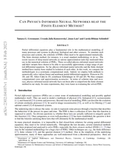 Can Physics-Informed Neural Networks beat the Finite Element Method?