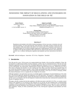Assessing the impact of regulations and standards on innovation in the
  field of AI