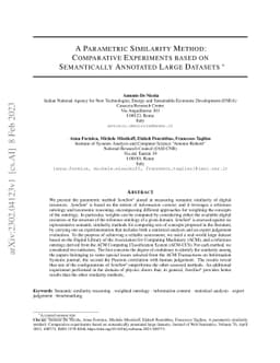 A Parametric Similarity Method: Comparative Experiments based on
  Semantically Annotated Large Datasets