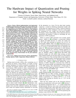 The Hardware Impact of Quantization and Pruning for Weights in Spiking
  Neural Networks