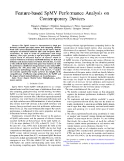Feature-based SpMV Performance Analysis on Contemporary Devices