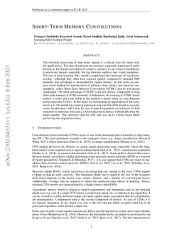Short-Term Memory Convolutions