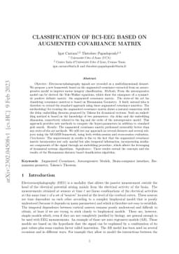 Classification of BCI-EEG based on augmented covariance matrix