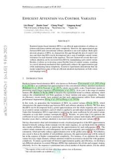 Efficient Attention via Control Variates