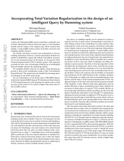 Incorporating Total Variation Regularization in the design of an
  intelligent Query by Humming system