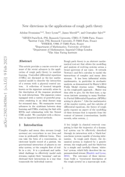 New directions in the applications of rough path theory