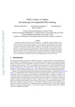 Find a witness or shatter: the landscape of computable PAC learning