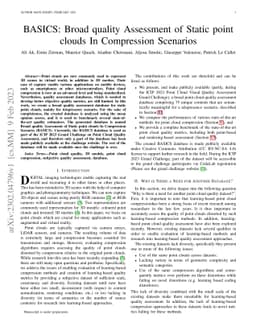BASICS: Broad quality Assessment of Static point clouds In Compression
  Scenarios