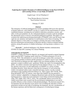 Exploring the Cognitive Dynamics of Artificial Intelligence in the
  Post-COVID-19 and Learning 3.0 Era: A Case Study of ChatGPT