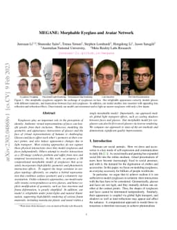 MEGANE: Morphable Eyeglass and Avatar Network