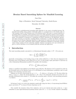 Hessian Based Smoothing Splines for Manifold Learning