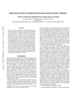Improving Zero-Shot Coordination Performance Based on Policy Similarity