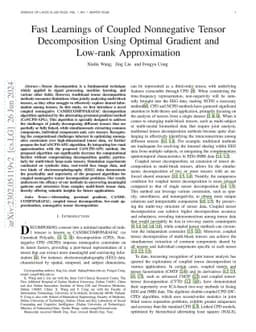 Fast Learnings of Coupled Nonnegative Tensor Decomposition Using Optimal
  Gradient and Low-rank Approximation