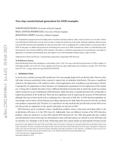 Two-step counterfactual generation for OOD examples