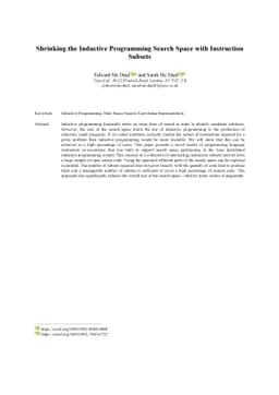 Shrinking the Inductive Programming Search Space with Instruction
  Subsets