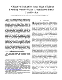 Objective Evaluation-based High-efficiency Learning Framework for
  Hyperspectral Image Classification