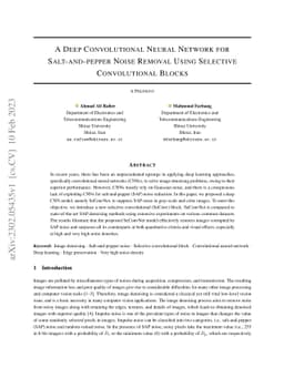 A deep convolutional neural network for salt-and-pepper noise removal
  using selective convolutional blocks