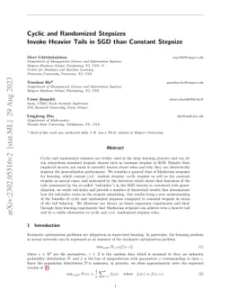 Cyclic and Randomized Stepsizes Invoke Heavier Tails in SGD than
  Constant Stepsize