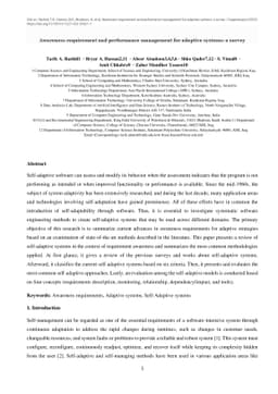 Awareness requirement and performance management for adaptive systems: a
  survey