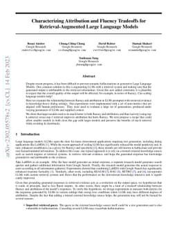 Characterizing Attribution and Fluency Tradeoffs for Retrieval-Augmented
  Large Language Models