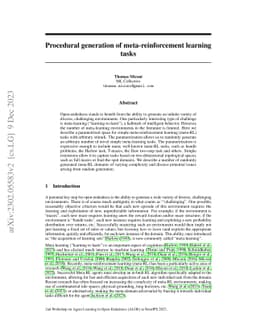Procedural generation of meta-reinforcement learning tasks