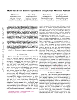 Multi-class Brain Tumor Segmentation using Graph Attention Network
