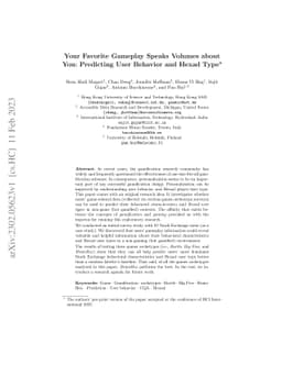 Your Favorite Gameplay Speaks Volumes about You: Predicting User
  Behavior and Hexad Type