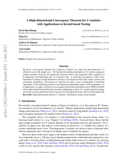A High-dimensional Convergence Theorem for U-statistics with
  Applications to Kernel-based Testing