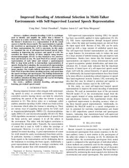 Improved Decoding of Attentional Selection in Multi-Talker Environments
  with Self-Supervised Learned Speech Representation