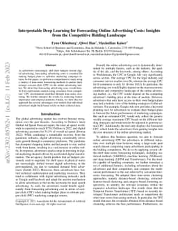 Interpretable Deep Learning for Forecasting Online Advertising Costs:
  Insights from the Competitive Bidding Landscape