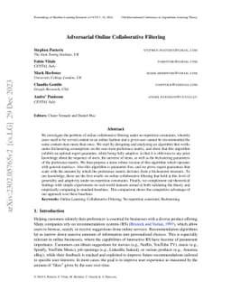 Adversarial Online Collaborative Filtering