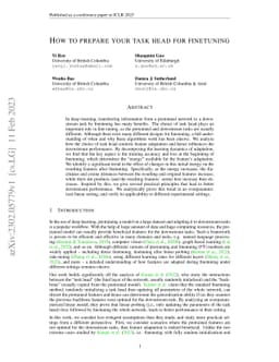 How to prepare your task head for finetuning