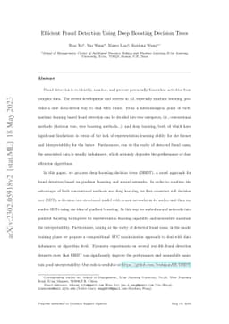 Efficient Fraud Detection Using Deep Boosting Decision Trees