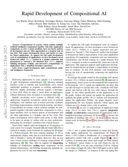 Rapid Development of Compositional AI