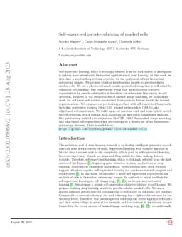 Self-supervised pseudo-colorizing of masked cells