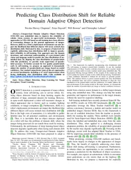 Predicting Class Distribution Shift for Reliable Domain Adaptive Object
  Detection