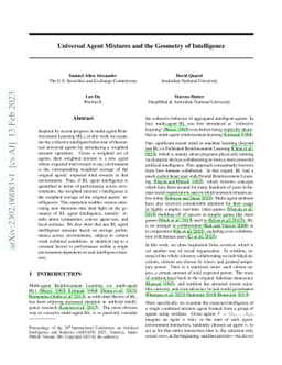 Universal Agent Mixtures and the Geometry of Intelligence